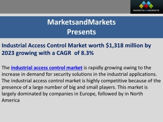 Industrial Access Control Market worth $1,318 million by 2023 growing with a CAGR of 8.3%