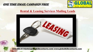 Rental & Leasing Services Mailing Leads