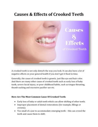 Causes & Effects of Crooked Teeth