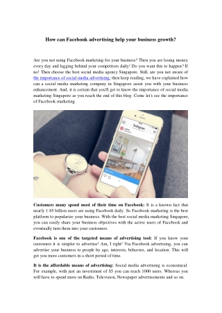 Social Media Marketing Singapore | Facebook, YouTube Advertising