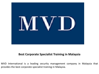 Best Corporate Specialist Training in Malaysia