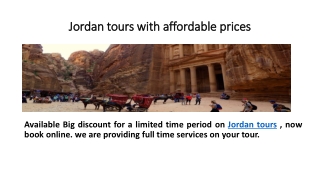 Jordan tours with affordable prices