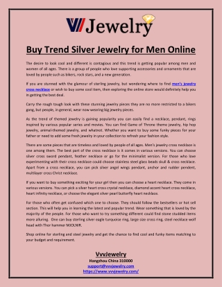 Buy Trend Silver Jewelry for Men Online
