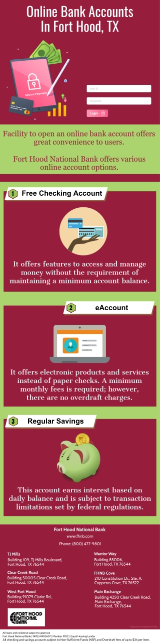 Online Bank Accounts In Fort Hood, TX