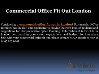 Commercial Office Fit Out London