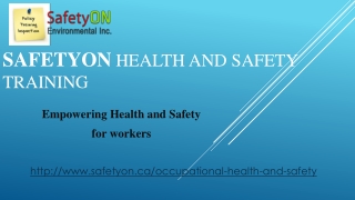 Trustable occupational health and safety Training consultants in Toronto, Ontario.