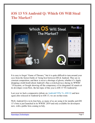 iOS 13 VS Android Q: Which OS Will Steal The Market?