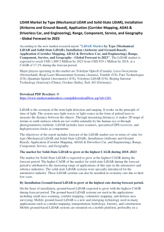 LiDAR Market worth $1,809.5 million by 2023 with a growing CAGR of 17.2%