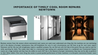 Importance of Timely Cool Room Repairs Newtown