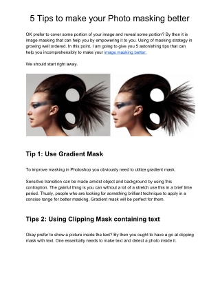 5 Simiple Tips to Mask Your Photos Easily