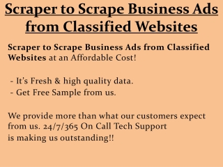 Scraper to Scrape Business Ads from Classified Websites