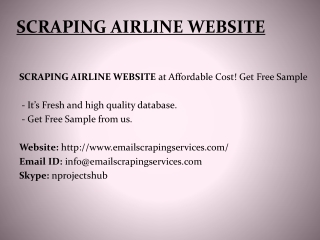 SCRAPING AIRLINE WEBSITE