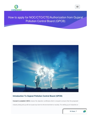 How to Apply for NOC CTO CTE Authorization From Gujarat Pollution Control Board (GPCB)