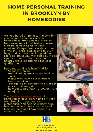 Personal Training in Brooklyn: HomeBodies Personal Trainers
