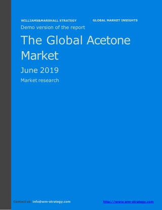 WMStrategy Demo The Global Acetone Market June 2019