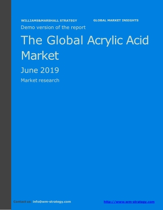 WMStrategy Demo The Global Acrylic Acid Market June 2019