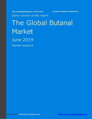 WMStrategy Demo The Global Butanal Market June 2019