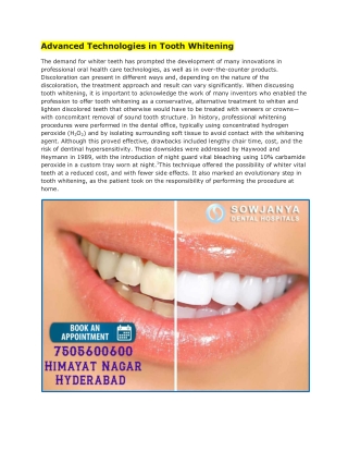 Advanced Technologies in Tooth Whitening