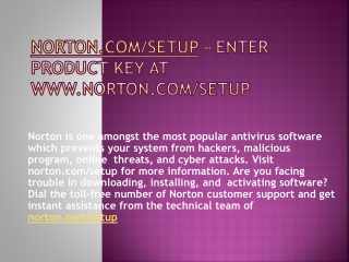 NORTON.COM/SETUP- INSTALL NORTON ANTIVIRUS