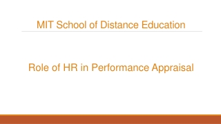 Role of HR in Performance Appraisal | MIT School of Distance Education