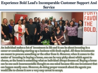 Experience Bold Lead’s Incomparable Customer Support And Service