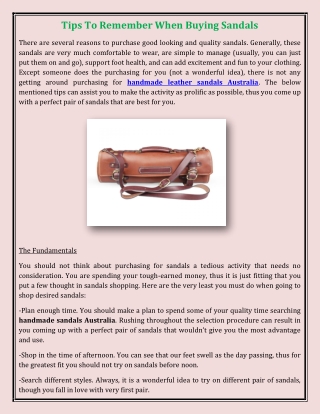 Tips To Remember When Buying Sandals