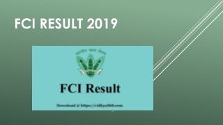 FCI Result 2019 for 4103 AG III, JE, Stenographer & Other at fci.gov.in