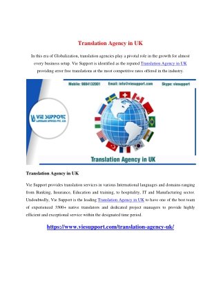 Translation Agency in UK