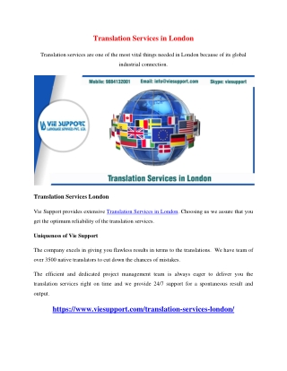 Translation Services in London