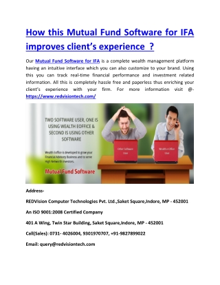 How this Mutual Fund Software for IFA improves client’s experience ?