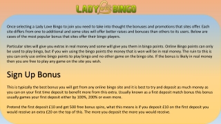 LADY LOVE BINGO UK SITE BONUSES AND PROMOTIONS