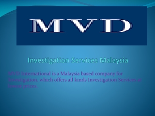 Investigation Services Malaysia