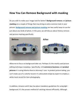 How You Can Remove Background with masking