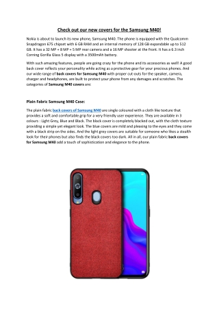 samsung m40 fabric back cover online india