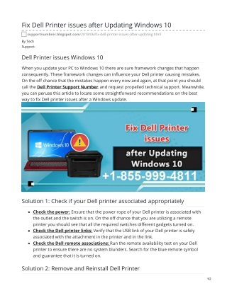 Fix Dell Printer issues after Updating Windows 10