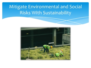 Mitigate Environmental and Social Risks With Sustainability