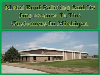 Metal Roof Painting And Its Importance To The Customers In Michigan