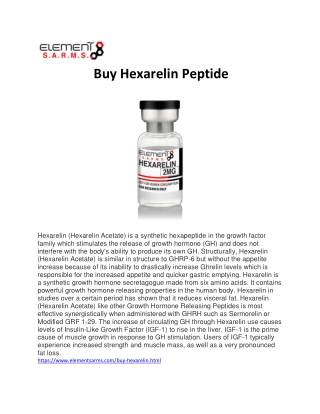 Buy Hexarelin Peptide