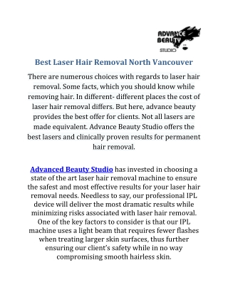 Best Laser Hair Removal North Vancouver