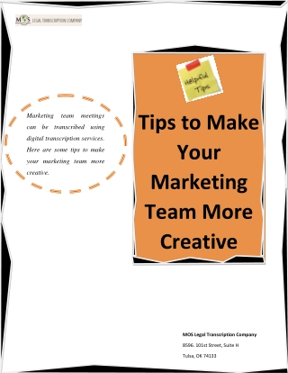 Tips to Make Your Marketing Team More Creative