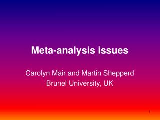 Meta-analysis issues