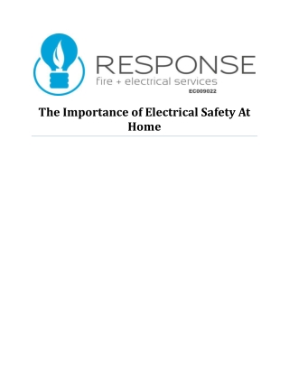 The Importance of Electrical Safety At Home