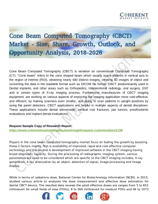 Cone Beam Computed Tomography (CBCT) Market Evolving Industry Trends and key Insights by 2026