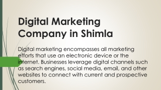 Digital Marketing Company in Shimla