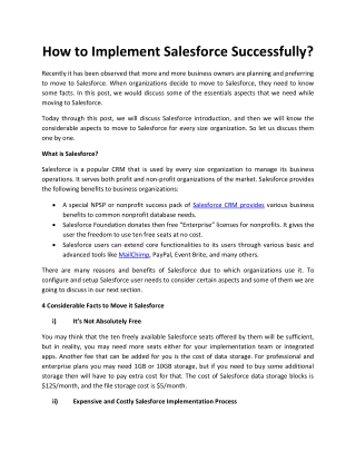 How to Implement Salesforce Successfully?