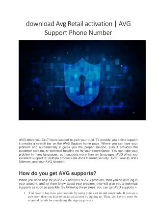 download Avg Retail activation | AVG Support Phone Number