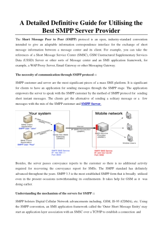 Ways to utilize SMPP Server Provider with an array of Added benefits