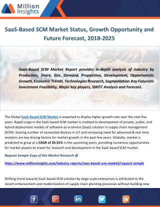 SaaS-Based SCM Market Status, Growth Opportunity and Future Forecast, 2018-2025