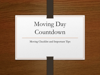 Moving Checklist - 8 Week Countdown to Moving Day!