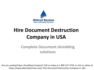 Hire Document Destruction Company in USA